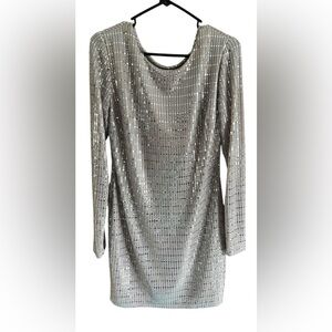 Hostess Pick x 2 ☄️💫✨💥 VENUS Silver Sheath Dress Ribbed Form-Fitting Night Out